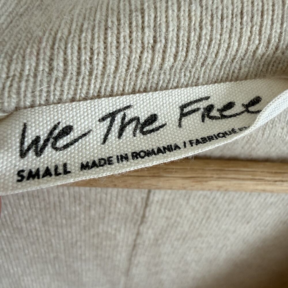 FREE PEOPLE Dana Cashmere Wool Luxe Ivory Beige Slit Polo Midi Sweater Dress S - Picture 8 of 12